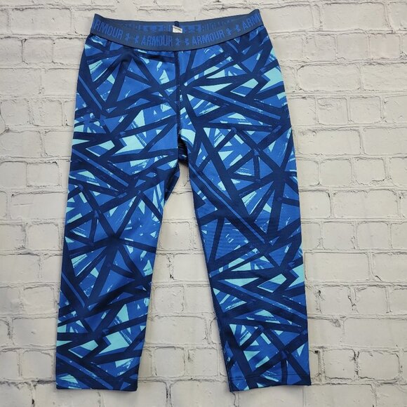 Under Armour woman’s blue printed workout leggings size S - Picture 7 of 10